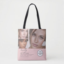 Blush Pink Script Logo Photo Makeup Studio Tasche
