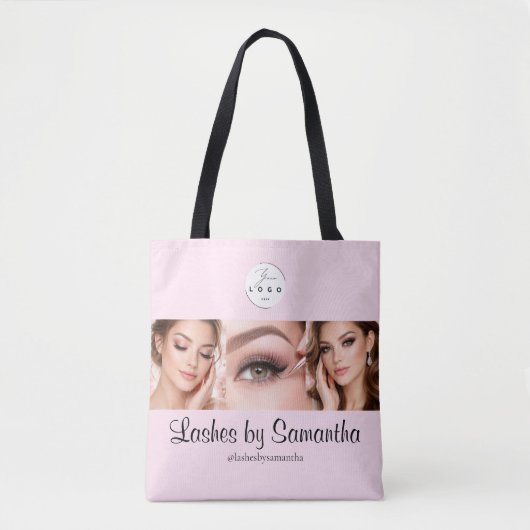 Blush Pink Script Logo Photo Makeup Studio Tasche (Vorderseite)