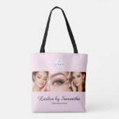 Blush Pink Script Logo Photo Makeup Studio Tasche (Rückseite)