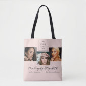 Blush Pink Script Logo Photo Makeup Studio Tasche (Vorderseite)