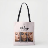 Blush Pink Script Logo Photo Makeup Studio  Tasche (Vorderseite)