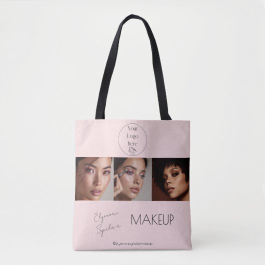 Blush Pink Script Logo Photo Makeup Studio Tasche (Vorderseite)