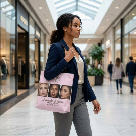 Blush Pink Script Logo Photo Makeup Studio Tasche