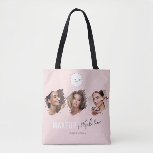 Blush Pink Script Logo Photo Makeup Studio Tasche (Vorderseite)