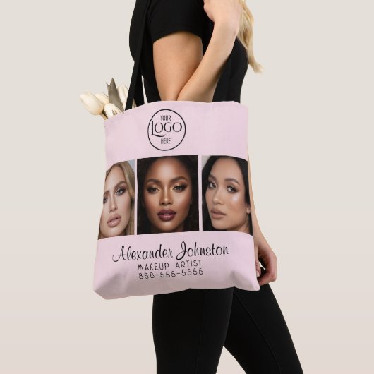 Blush Pink Script Logo Photo Makeup Studio Tasche (Von Nahem)