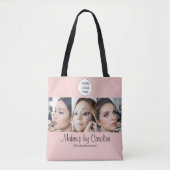 Blush Pink Script Logo Photo Makeup Studio Tasche (Vorderseite)