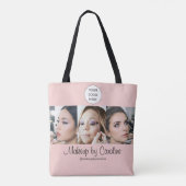 Blush Pink Script Logo Photo Makeup Studio Tasche (Rückseite)