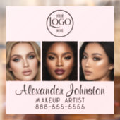 Blush Pink Script Logo Photo Makeup Studio Window Fensteraufkleber (Blatt 2)