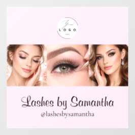 Blush Pink Script Logo Photo Makeup Studio Window Fensteraufkleber