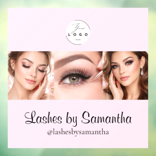 Blush Pink Script Logo Photo Makeup Studio Window Fensteraufkleber (Blatt 3)