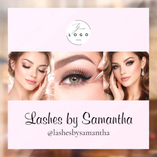 Blush Pink Script Logo Photo Makeup Studio Window Fensteraufkleber (Blatt 2)