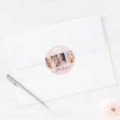 Blush Pink Script Logo Photo Makeup Thank You Runder Aufkleber (Umschlag)