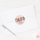 Blush Pink Script Logo Photo Makeup Thank You Runder Aufkleber (Umschlag)