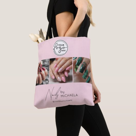 Blush Pink Script Logo Photo Nail Studio  Tasche (Von Nahem)