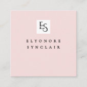 Blush Pink Script Logo QR Code Lashes Quadratische Visitenkarte (Vorderseite)