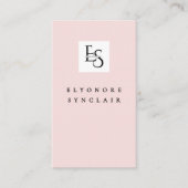 Blush Pink Script Logo QR Code Lashes Visitenkarte (Vorderseite)