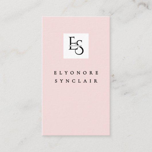 Blush Pink Script Logo QR Code Lashes  Visitenkarte (Vorderseite)