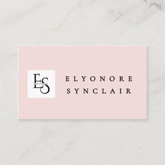 Blush Pink Script Logo QR Code Lashes Visitenkarte (Vorderseite)