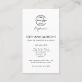 Blush Pink Script Logo QR Code Photo Lashes Studio Visitenkarte (Rückseite)
