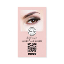Blush Pink Script Logo QR Code Photo Lashes Studio