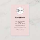 Blush Pink Script Logo QR Code Photo Lashes Studio Visitenkarte (Rückseite)