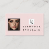 Blush Pink Script Logo QR Code Photo Lashes Visitenkarte (Vorderseite)