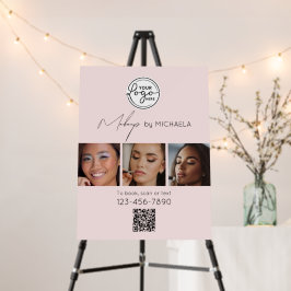 Blush Pink Script Logo QR Code Photo Makeup