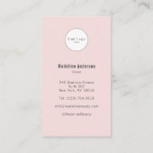 Blush Pink Script Logo QR Code Photo Makeup Visitenkarte (Rückseite)