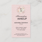 Blush Pink Script Logo QR Code Photo Makeup Visitenkarte (Rückseite)