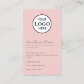 Blush Pink Script Logo QR Code Photo Makeup Visitenkarte (Rückseite)