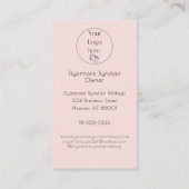 Blush Pink Script Logo QR Code Photo Makeup Visitenkarte (Rückseite)