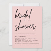 Blush Pink Script Modern Bridal Shower Invitation  Einladung (Vorderseite)