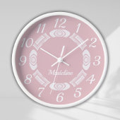 Blush Pink Script Monogram Girlaname Uhr