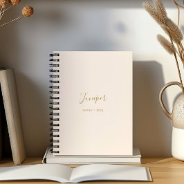 Blush Pink Script Name Modern Minimal Notebook Notizblock