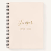 Blush Pink Script Name Modern Minimal Notebook Notizblock (Vorderseite)