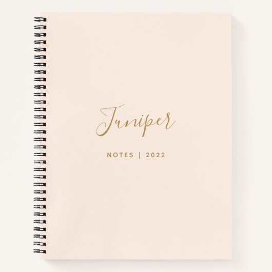 Blush Pink Script Name Modern Minimal Notebook Notizblock (Vorderseite)