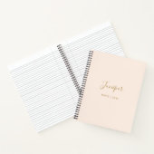 Blush Pink Script Name Modern Minimal Notebook Notizblock (Innenseite)