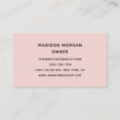 Blush Pink Script Photo Makeup Business Card Visitenkarte (Rückseite)