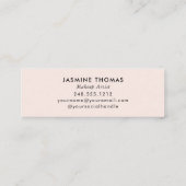 Blush Pink Script Photo Makeup Mini Visitenkarte (Rückseite)