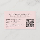 Blush Pink Script QR Code Hair Extension Visitenkarte (Rückseite)
