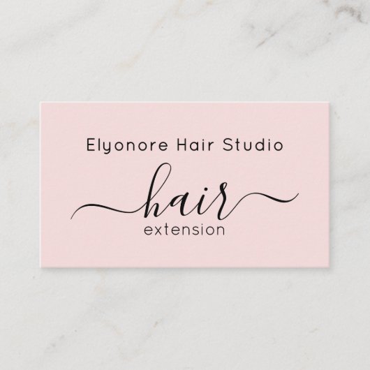 Blush Pink Script QR Code Hair Extension Visitenkarte (Vorderseite)