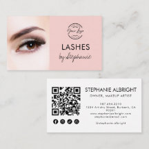 Blush Pink Script Social Icon QR Code Photo Lashes