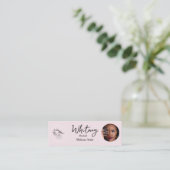 Blush Pink Script Social Icon QR Code Photo Makeup Telefonnummerkarte (Stehend Vorderseite)