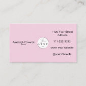 Blush Pink Script Social Icon QR Code Photo Makeup Visitenkarte (Rückseite)