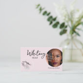 Blush Pink Script Social Icon QR Code Photo Makeup Visitenkarte (Stehend Vorderseite)