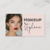 Blush Pink Script Social Icon QRCode Business Card Visitenkarte (Vorderseite)