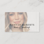 Blush Pink Script Social QR Code Photo Hair Makeup Visitenkarte (Vorderseite)