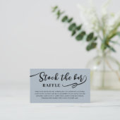 Blush Pink Script Stock the bar Bridal Shower  Begleitkarte (Stehend Vorderseite)