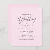 Blush Pink Script Typografie nur Budget Hochzeit (Vorne/Hinten)
