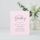 Blush Pink Script Typografie nur Budget Hochzeit (Stehend Vorderseite)